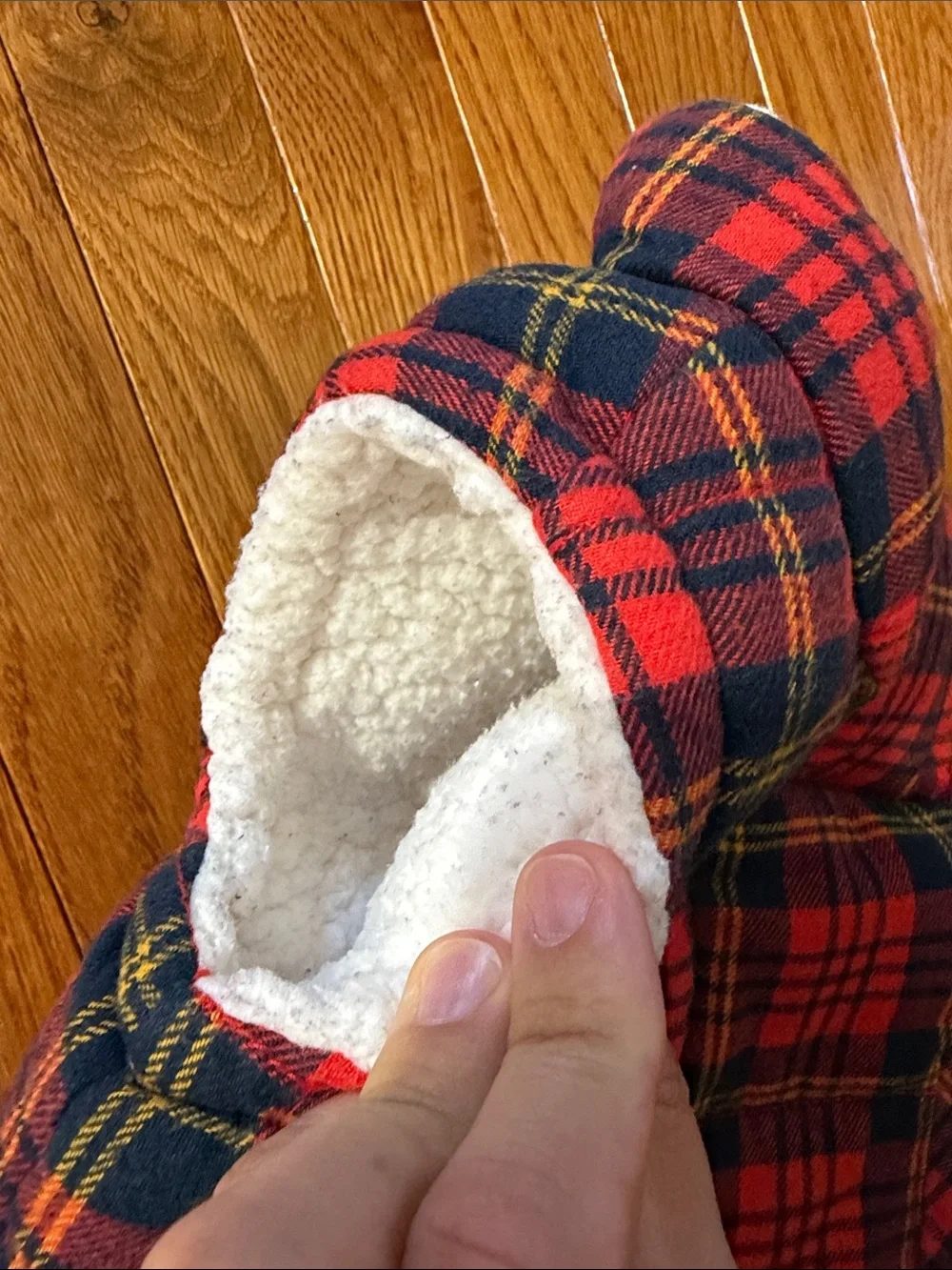 Old Navy - 12-18M- Red and Navy Plaid Sherpa-Lined Kids Vest
